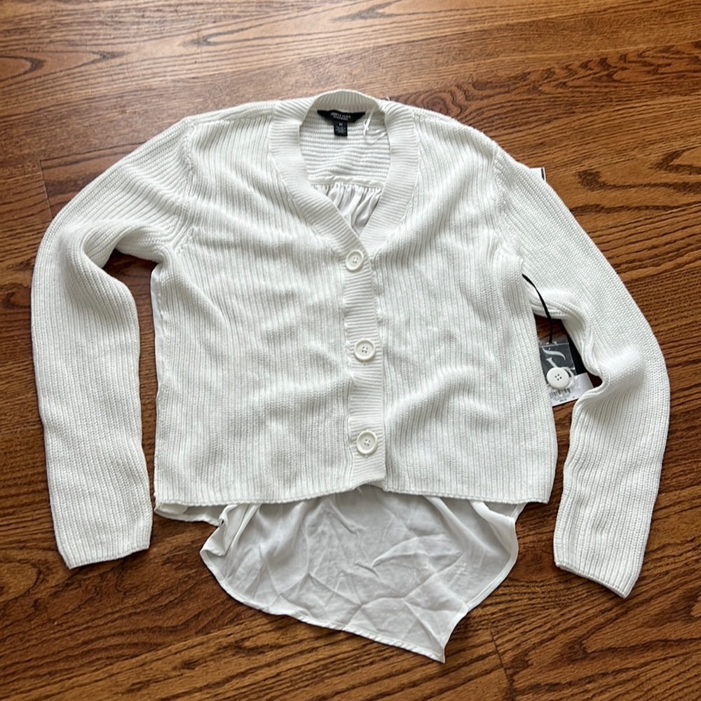 Hi-low white cardigan from SIMPLY VERA WANG size M new